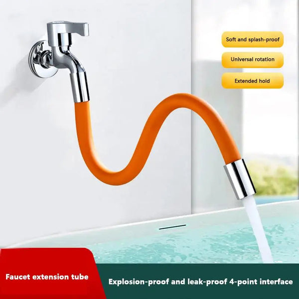 360° Rotation 1/2'' Faucet Extender Bathroom Adjust Free Bending Splashproof Universal Extension Tube Adapter Accessories
