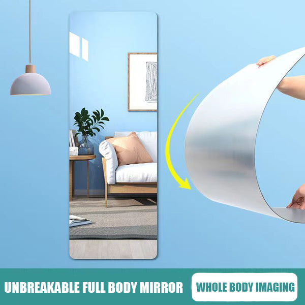 [hui24tk]Acrylic Full Body Mirror Attached To The Wall, Self-adhesive Soft Mirror, Door Back Dressing Mirror, Wall Hanging Door, No Punching, Hidden Wardrobe Mirror